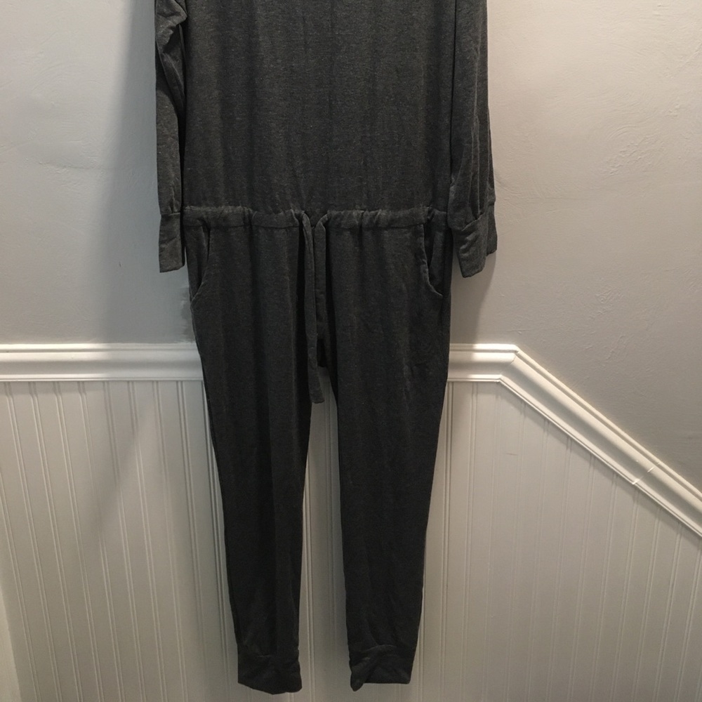 Women Gray Cotton Long Sleeve Jogger Jumpsuit sz UK 2 / US XL Catch One London